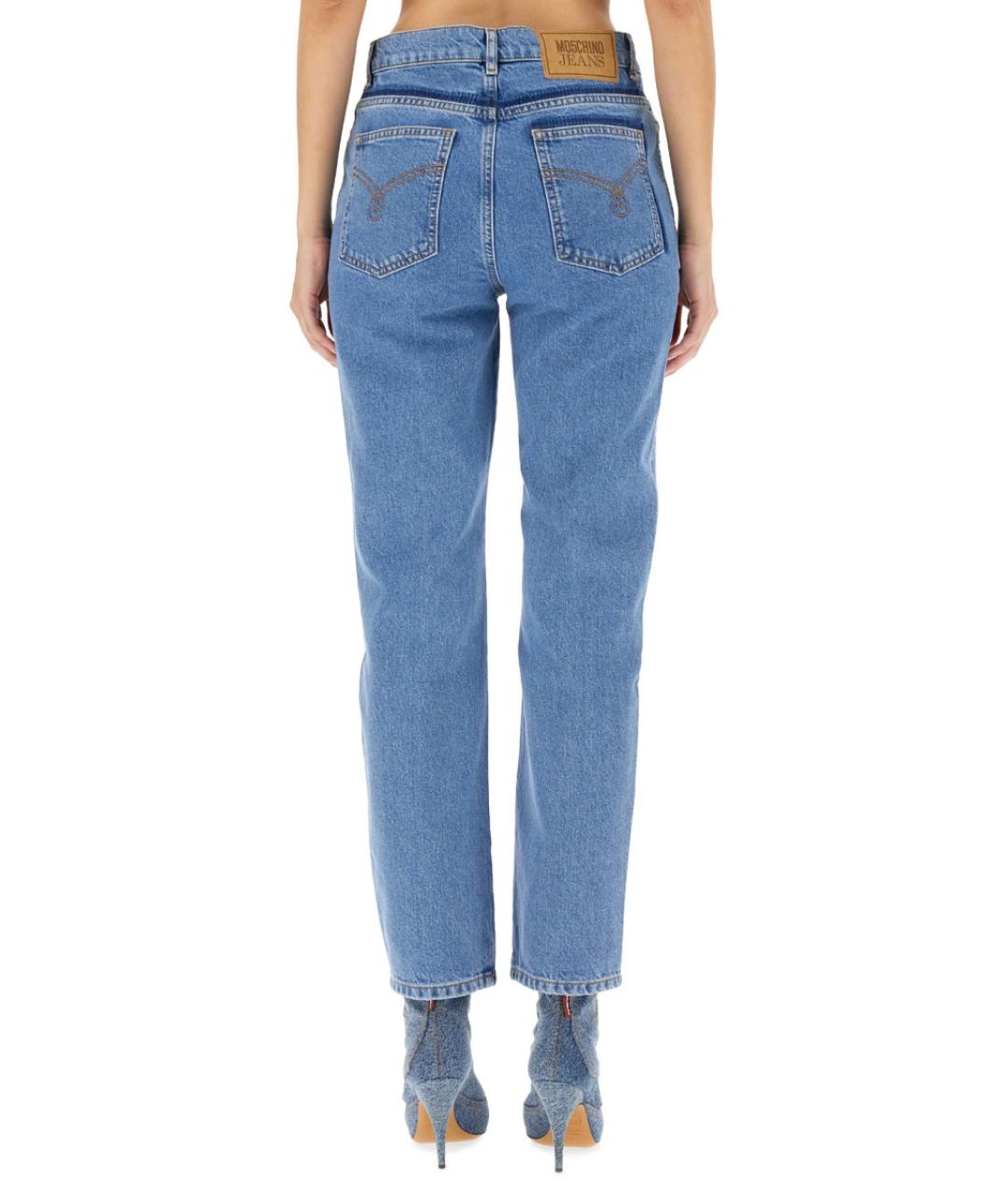 MOSCHINO JEANS Синие хлопковые прямые джинсы, фото 3