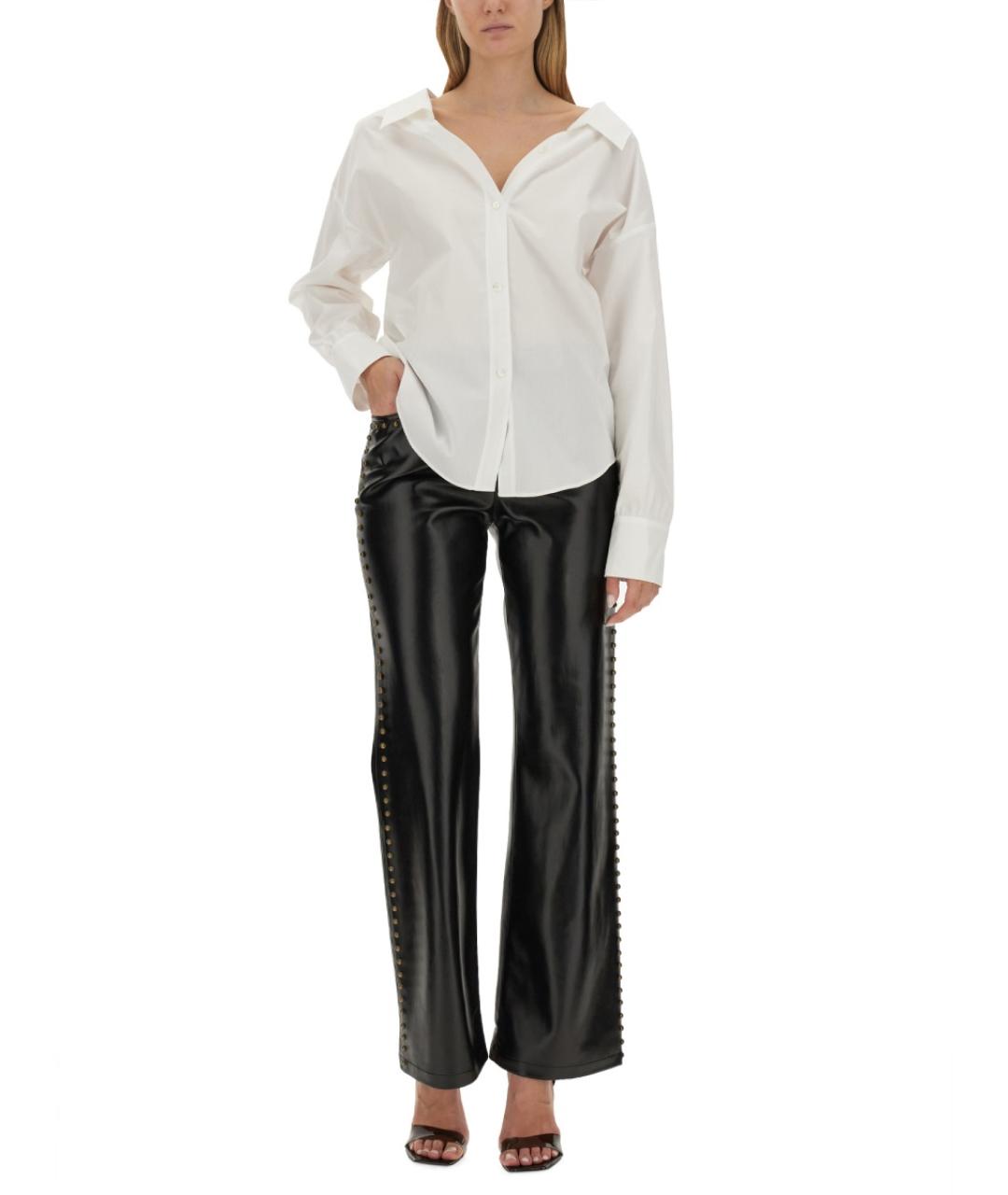 MOSCHINO JEANS Черные полиэстеровые прямые брюки, фото 2