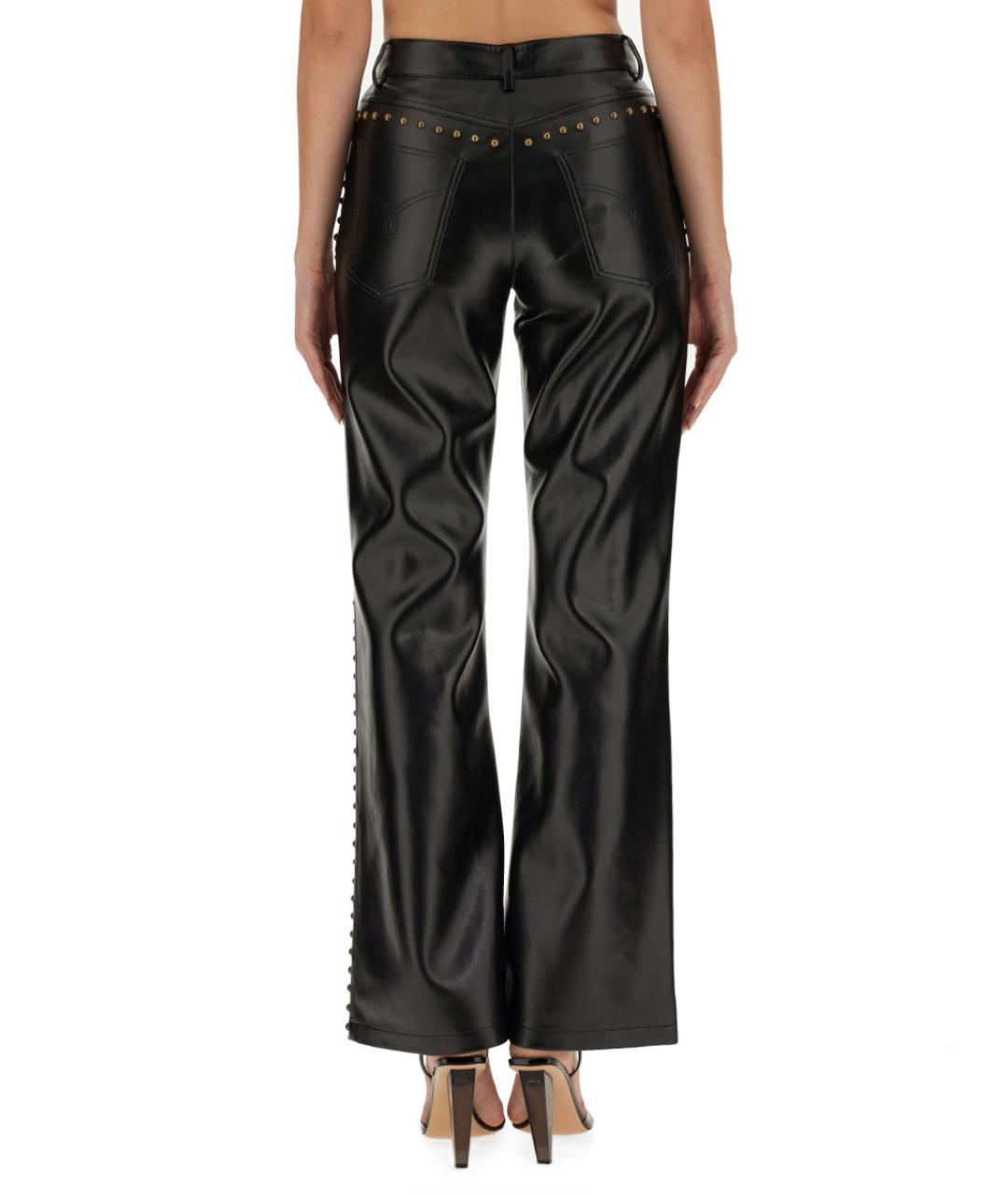 MOSCHINO JEANS Черные полиэстеровые прямые брюки, фото 3