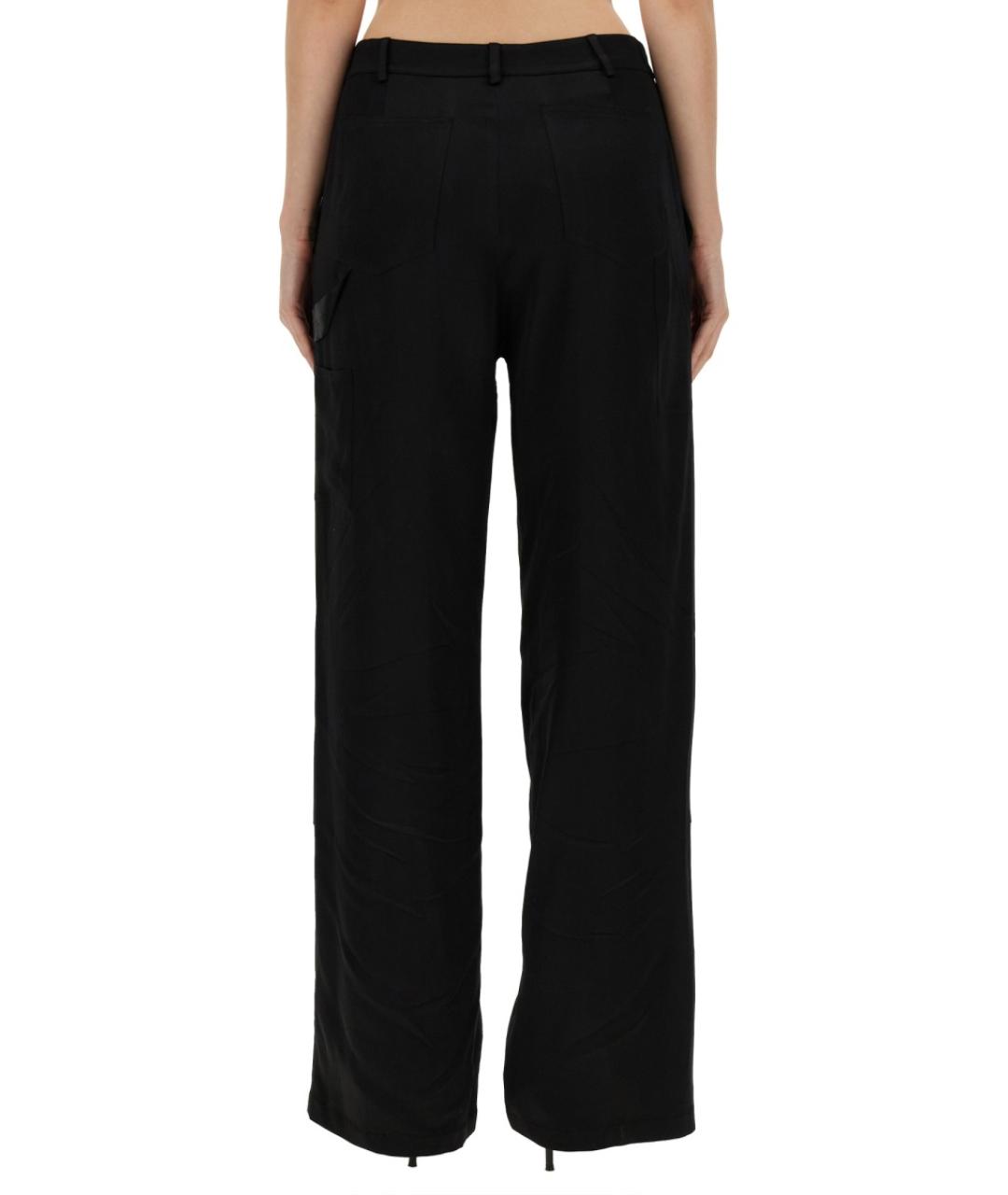 MOSCHINO JEANS Черные вискозные прямые брюки, фото 3