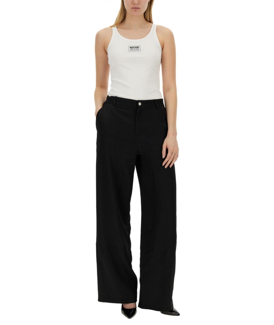 MOSCHINO JEANS Черные вискозные прямые брюки, фото 2