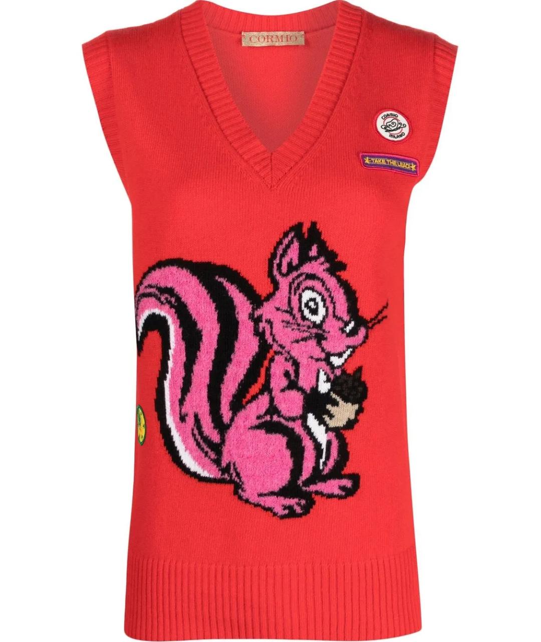 CORMIO Красная шерстяная жилетка, фото 1