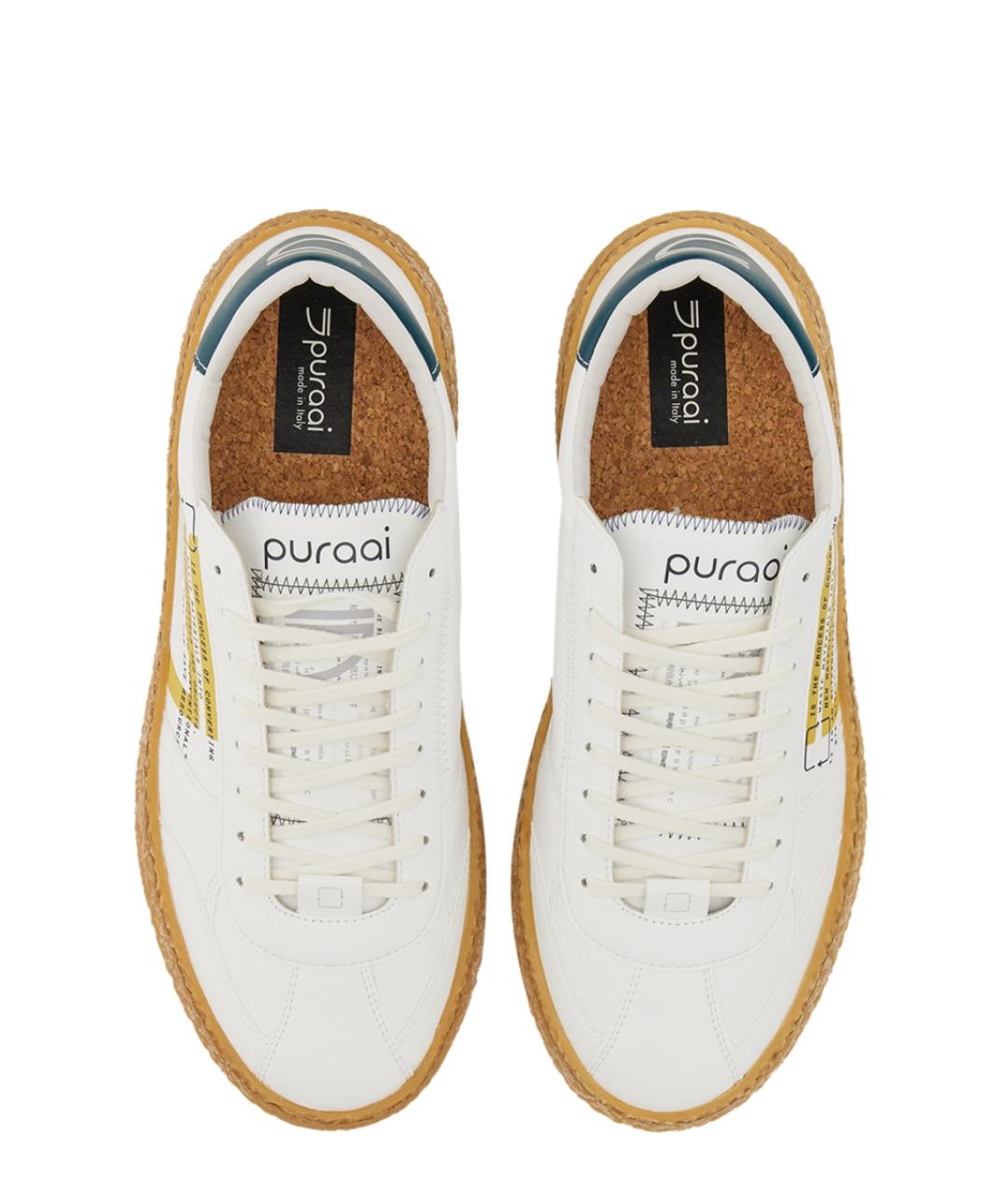 PURAAI Белые синтетические низкие кроссовки / кеды, фото 2