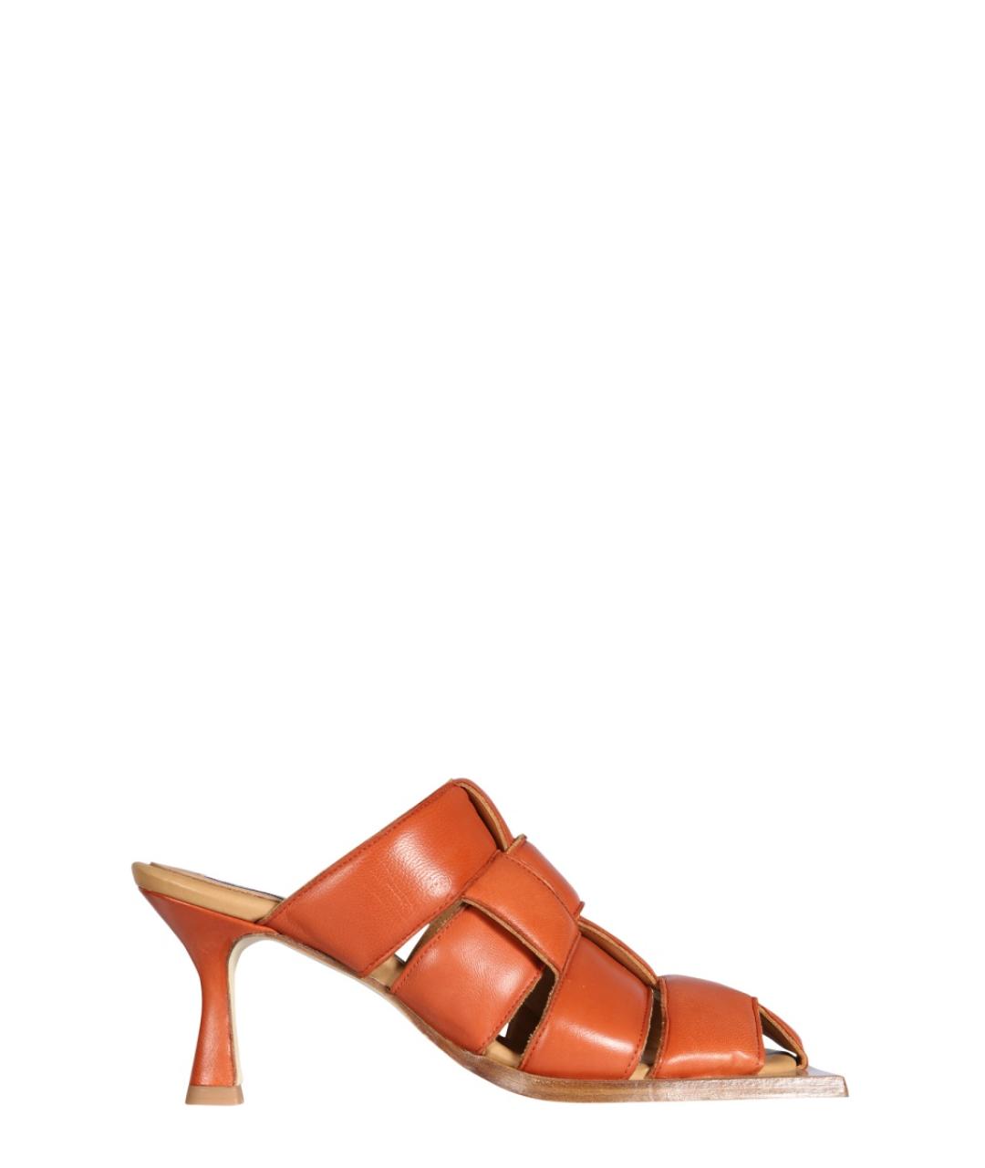 MIISTA Коричневые кожаные мюли, фото 1