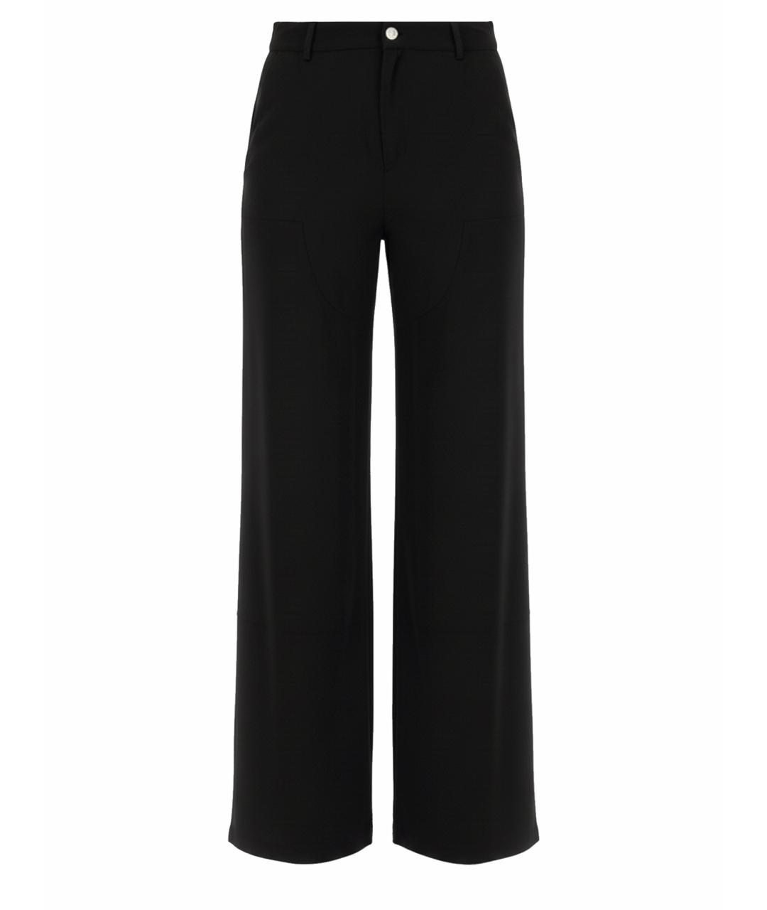 MOSCHINO JEANS Черные вискозные прямые брюки, фото 1