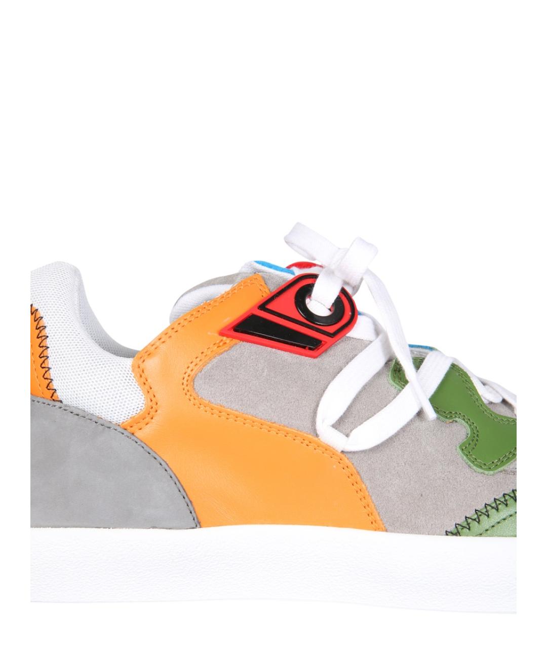 NO. 21 Зеленые кожаные низкие кроссовки / кеды, фото 4