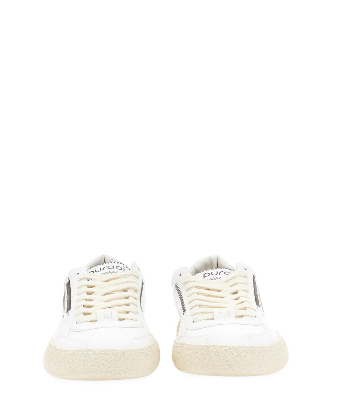PURAAI Белые низкие кроссовки / кеды из искусственной кожи, фото 4