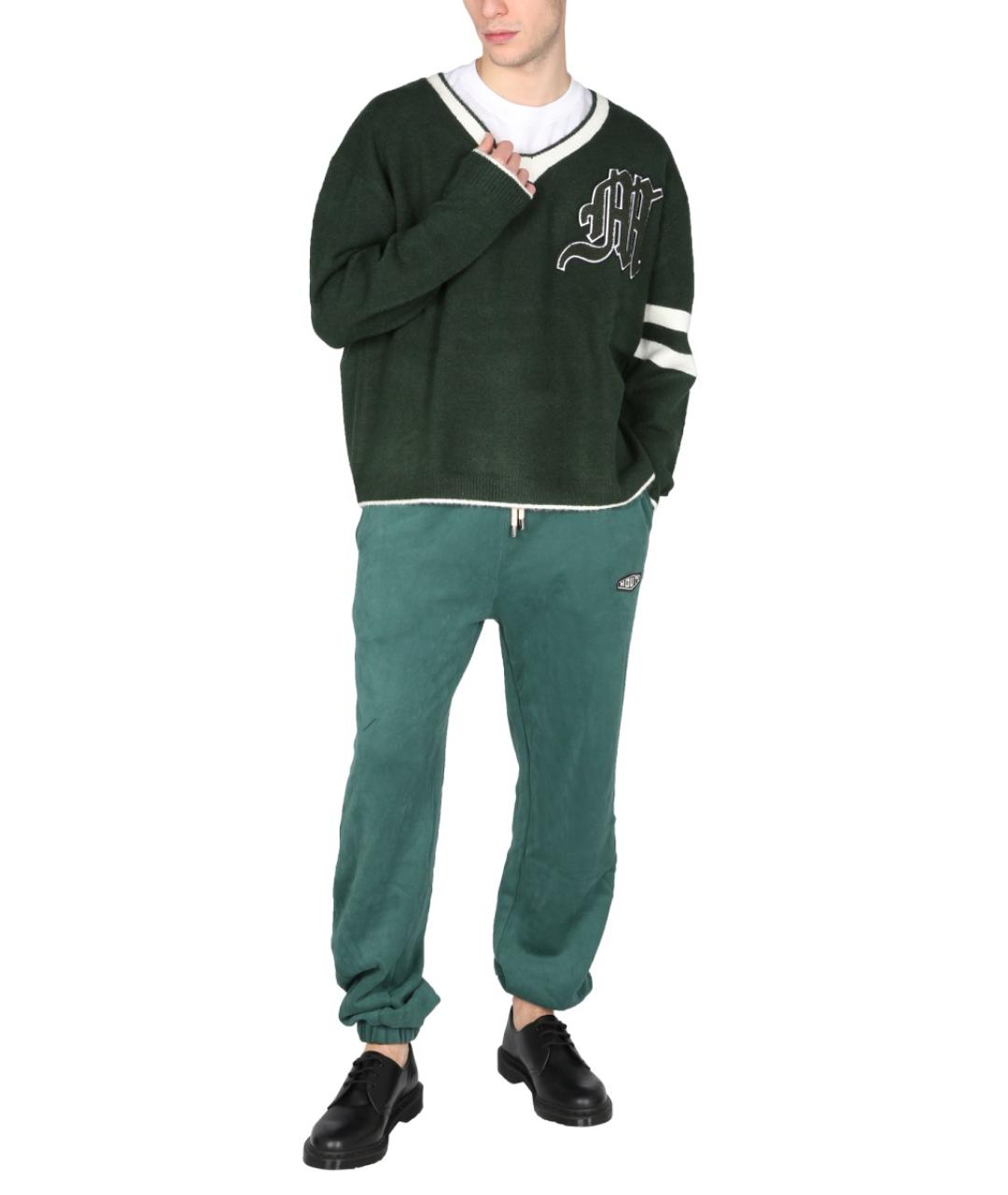 MOUTY Зеленые хлопковые повседневные брюки, фото 2