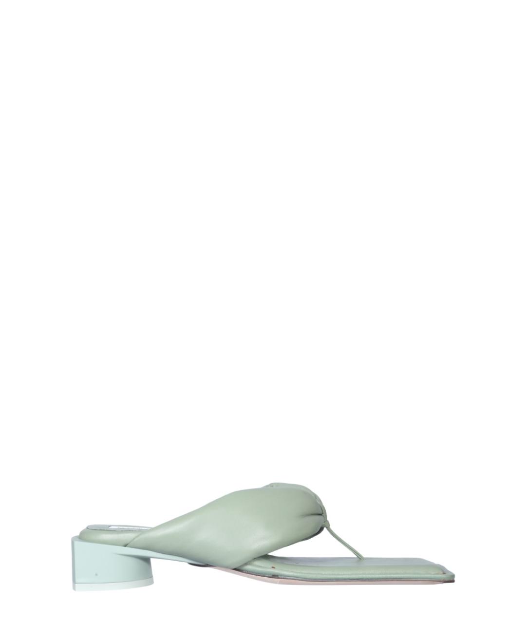 MIISTA Зеленые кожаные мюли, фото 1