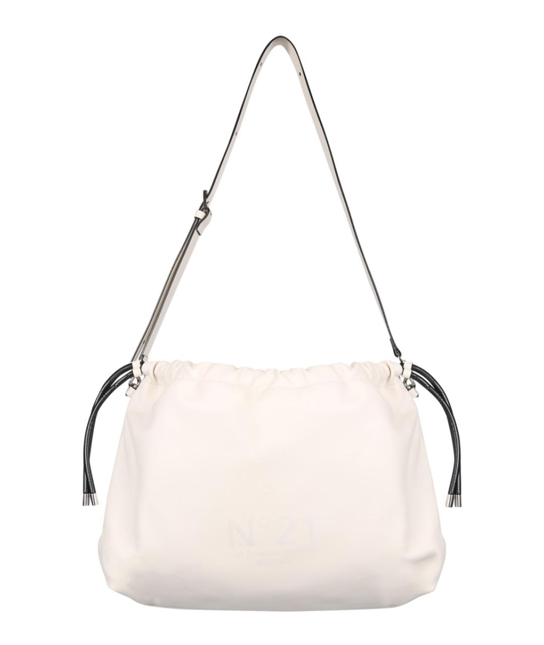 NO. 21 Белая тканевая сумка через плечо, фото 1