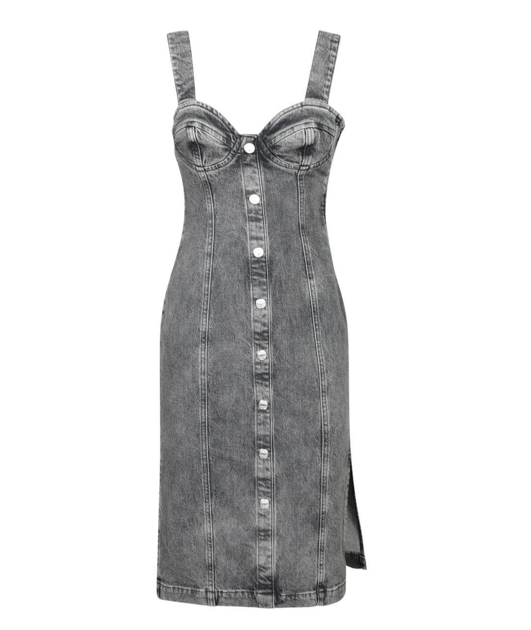 MOSCHINO JEANS Серое хлопковое повседневное платье, фото 1