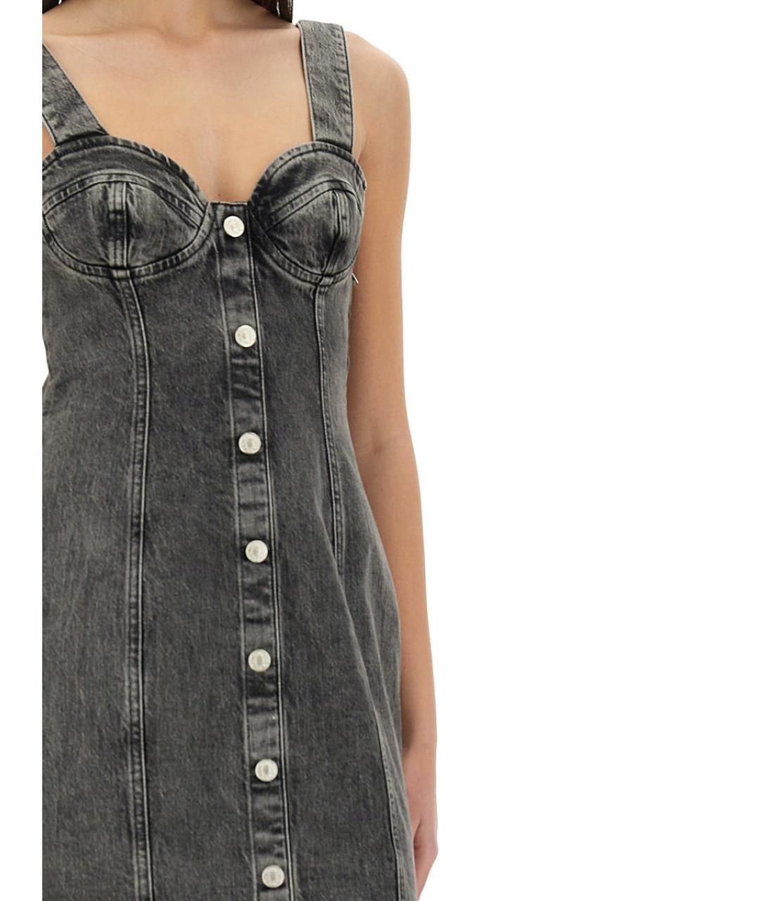 MOSCHINO JEANS Серое хлопковое повседневное платье, фото 4