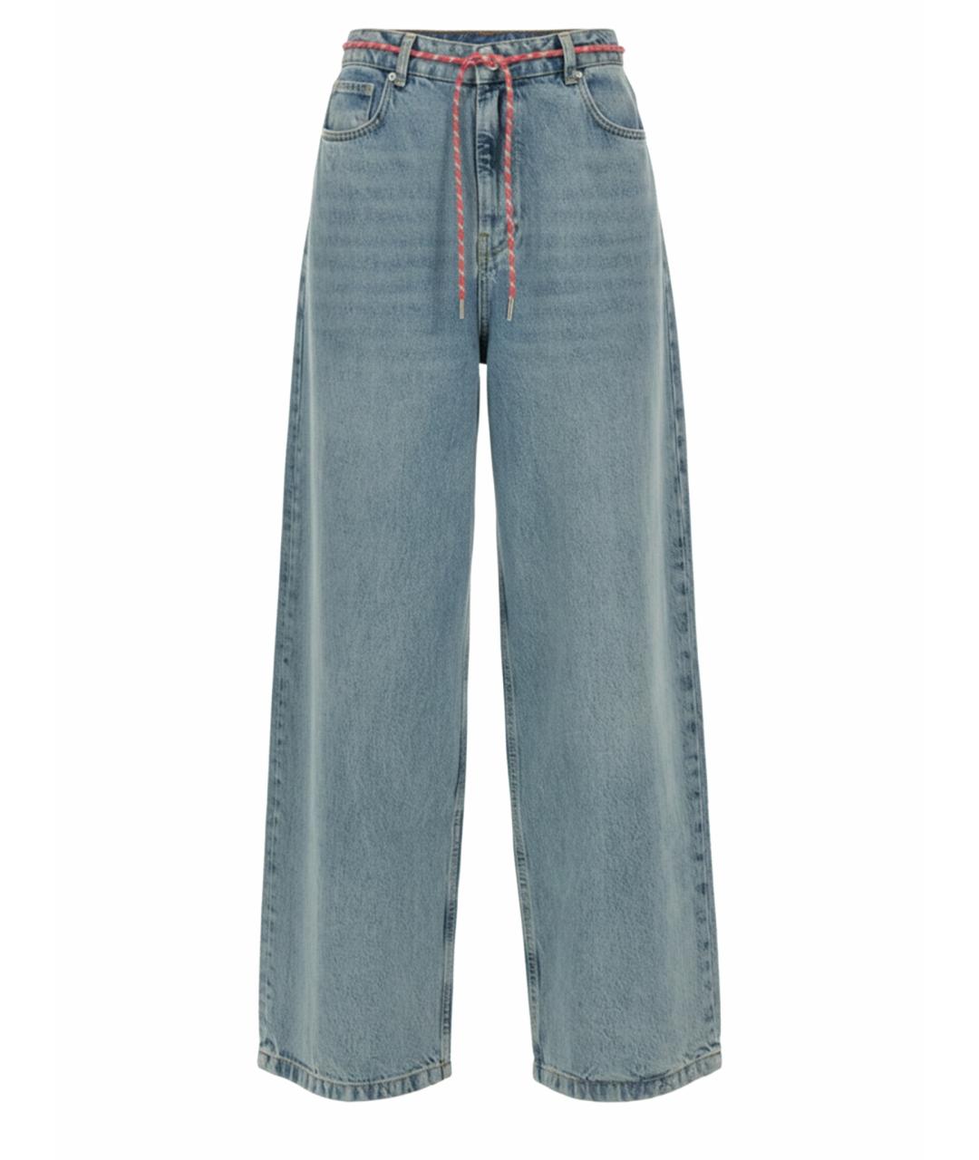 MOSCHINO JEANS Синие хлопковые прямые джинсы, фото 1