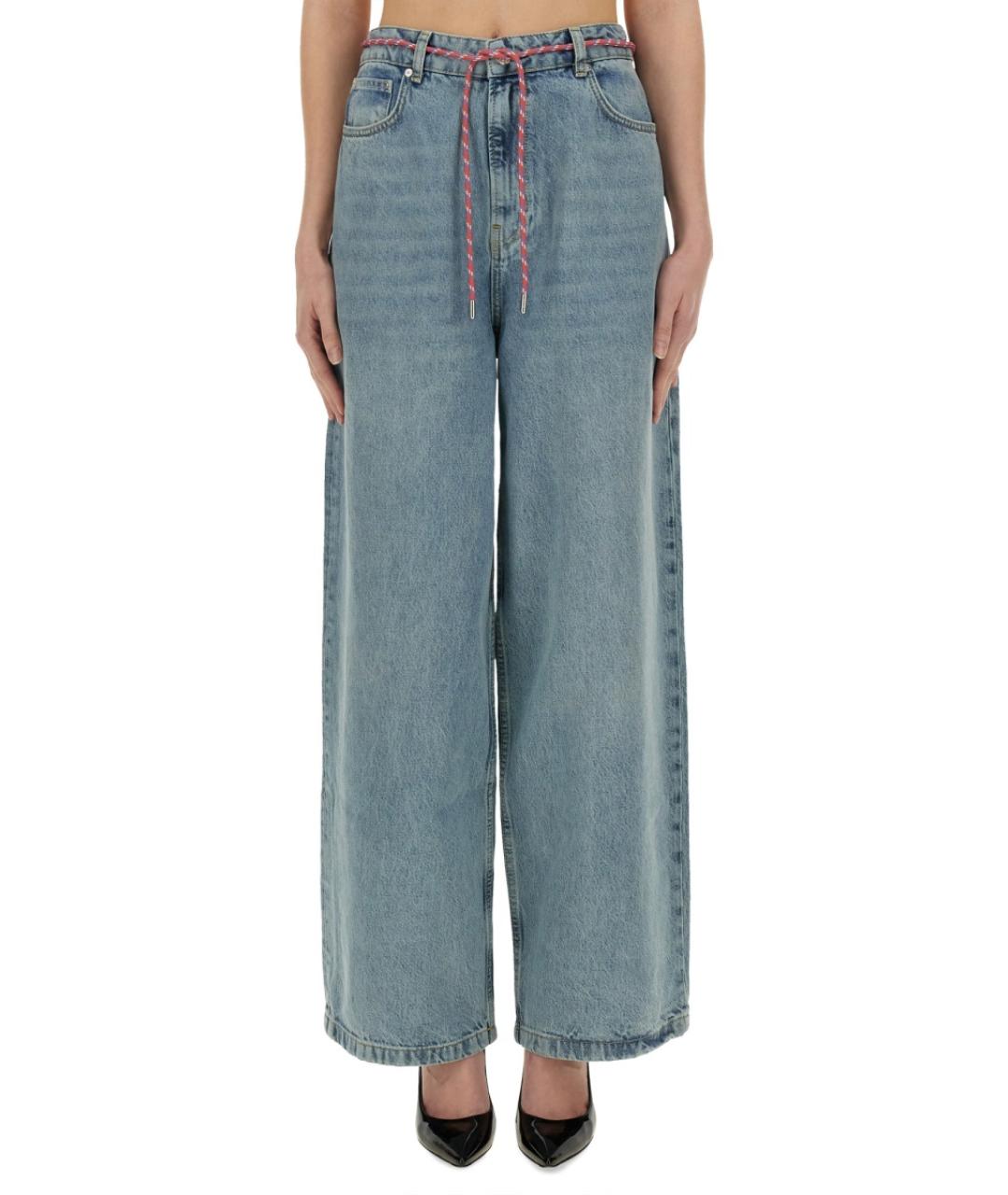 MOSCHINO JEANS Синие хлопковые прямые джинсы, фото 5