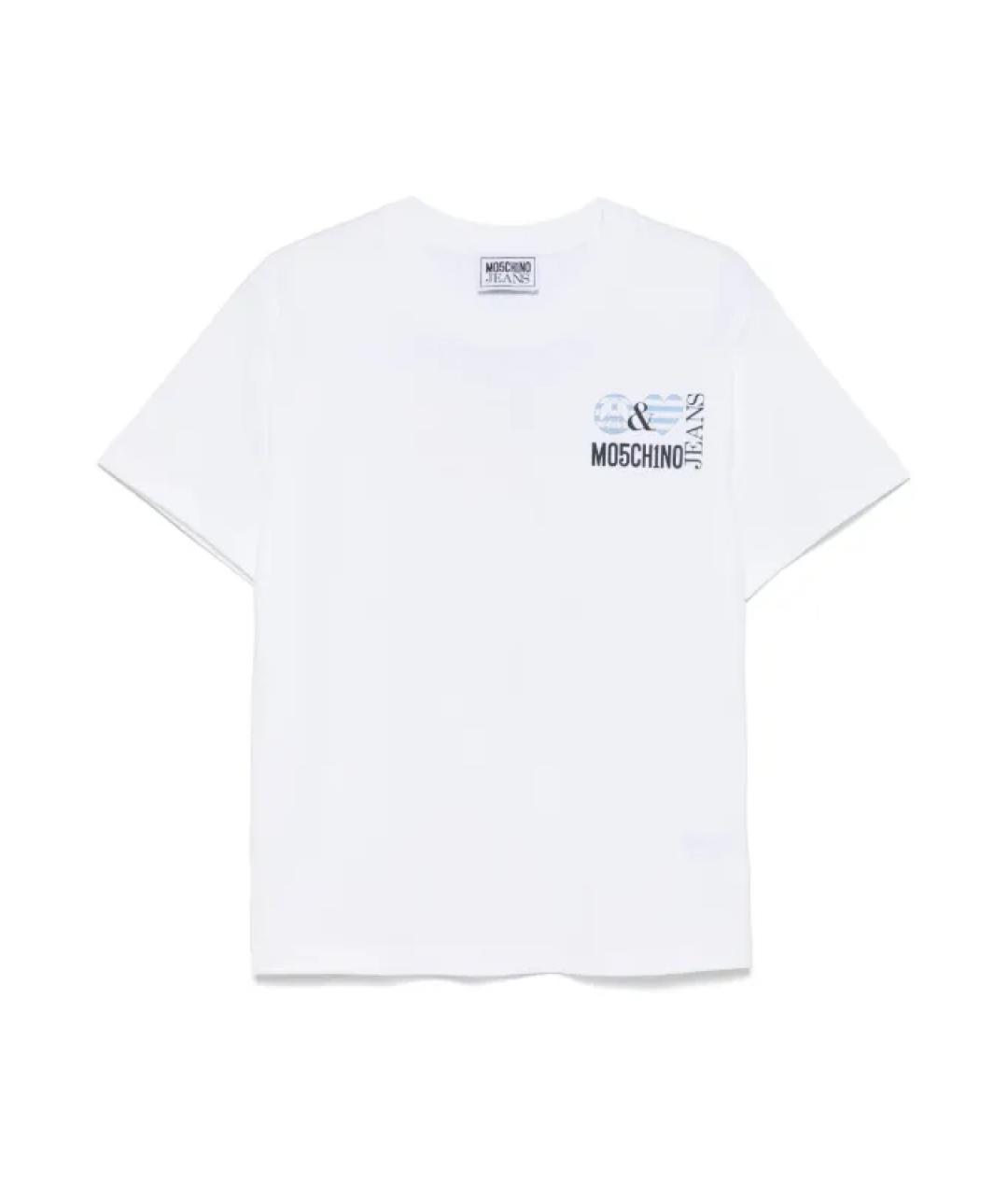 MOSCHINO JEANS Белая хлопковая футболка, фото 1