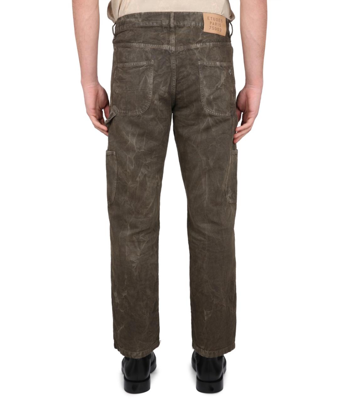 ETUDES Коричневые хлопковые повседневные брюки, фото 5