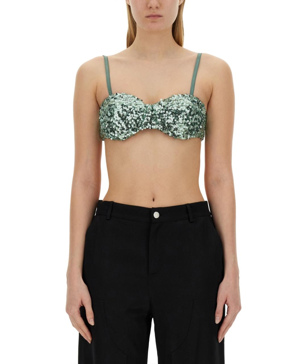 MOSCHINO JEANS Синяя полиэстеровая майка, фото 5