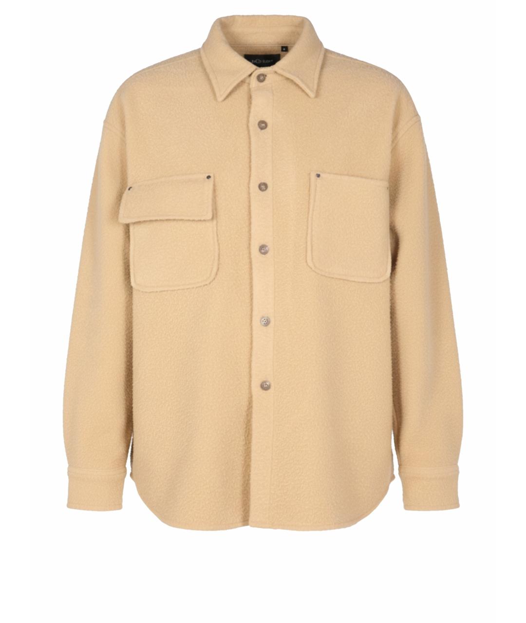 MOUTY Бежевая шерстяная кэжуал рубашка, фото 1