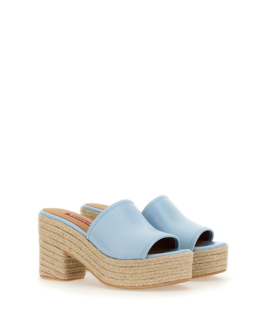 MOSCHINO JEANS Синие кожаные сандалии, фото 3