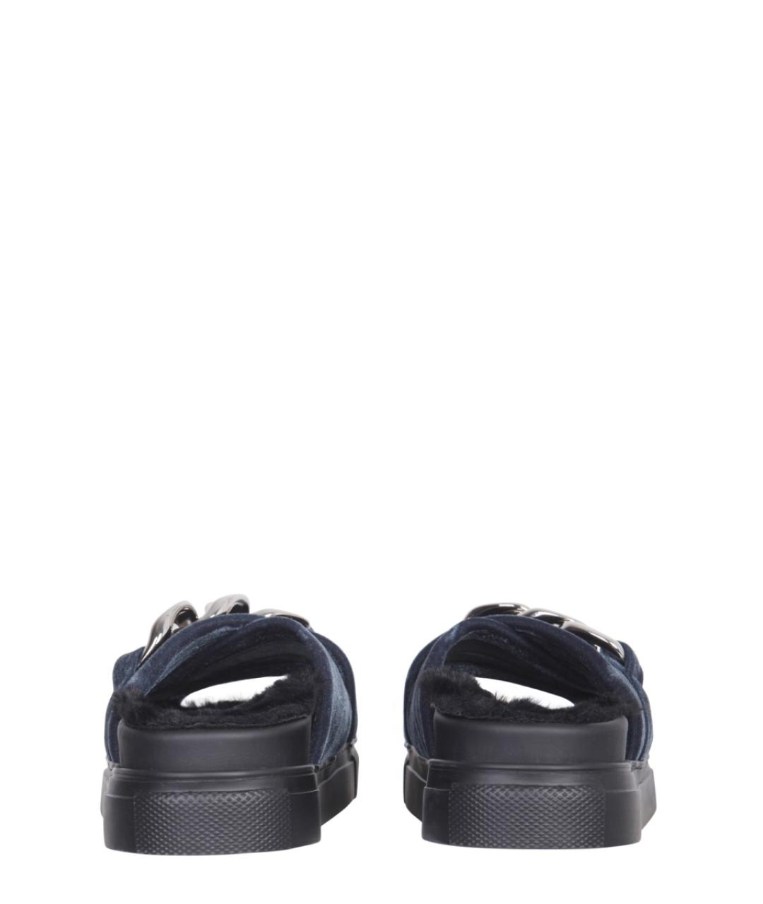 NO. 21 Синие текстильные шлепанцы, фото 4