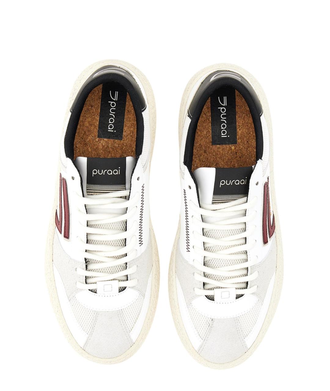 PURAAI Белые низкие кроссовки / кеды из искусственной кожи, фото 2