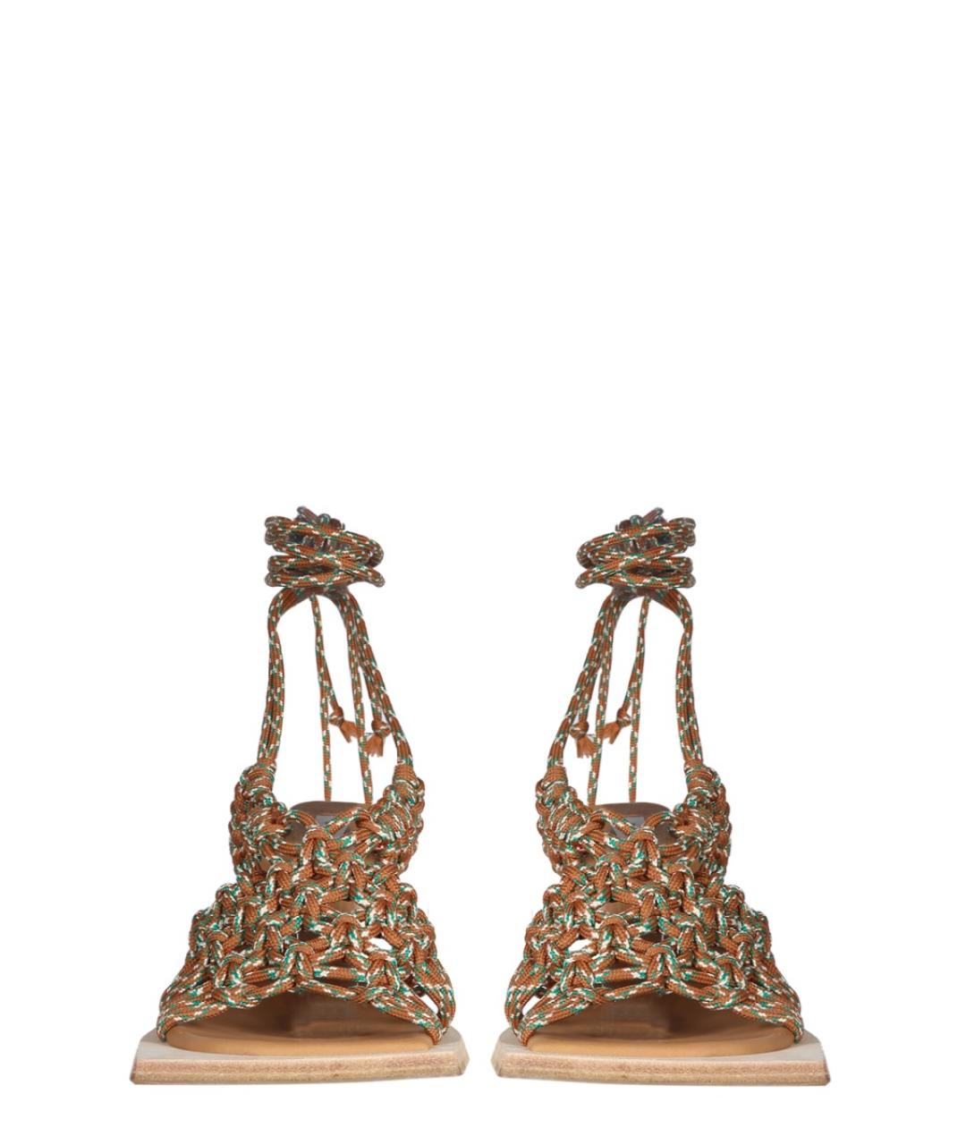 MIISTA Коричневые текстильные босоножки, фото 2