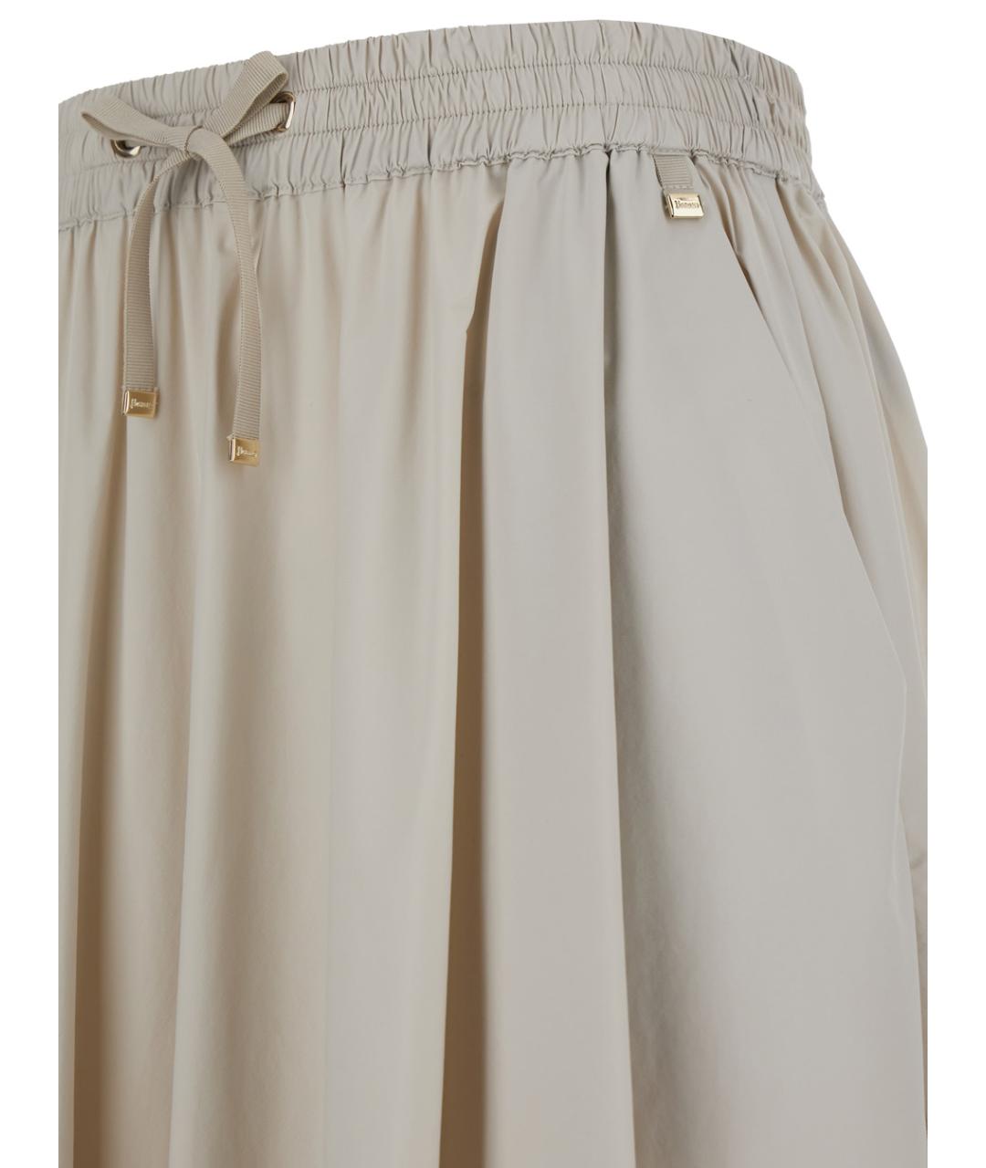 HERNO Бежевая полиамидовая юбка миди, фото 3