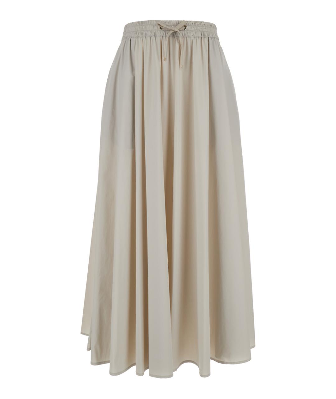 HERNO Бежевая полиамидовая юбка миди, фото 1