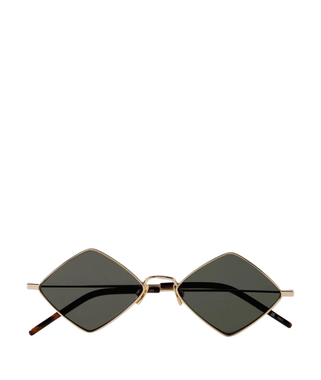 SAINT LAURENT Золотые металлические солнцезащитные очки, фото 1