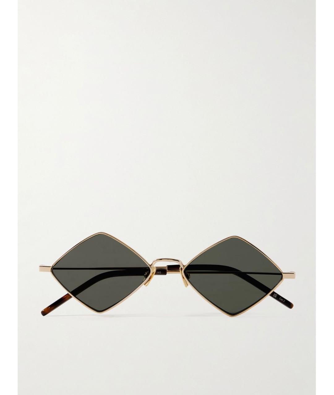 SAINT LAURENT Золотые металлические солнцезащитные очки, фото 5