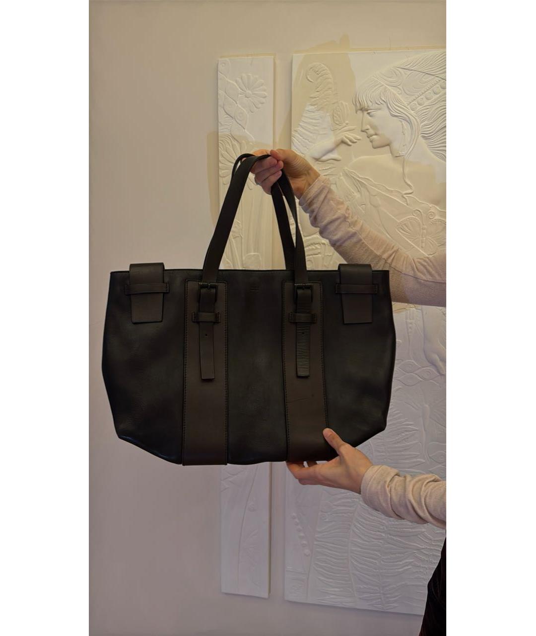 GUCCI Черная кожаная сумка тоут, фото 2