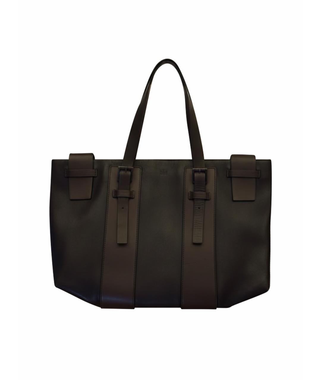 GUCCI Черная кожаная сумка тоут, фото 1