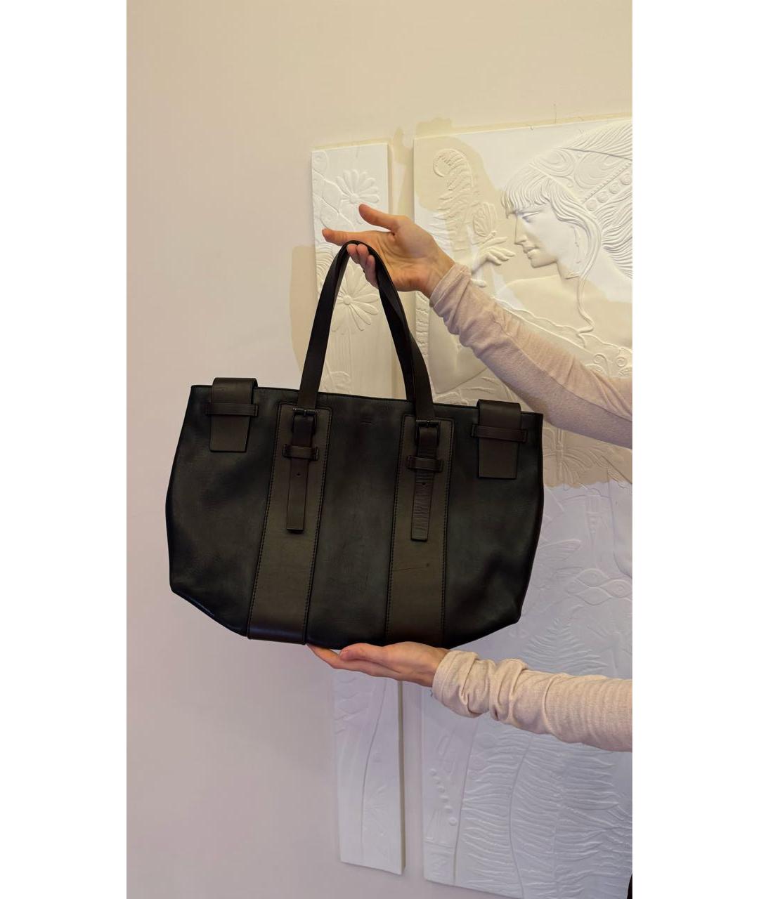 GUCCI Черная кожаная сумка тоут, фото 3