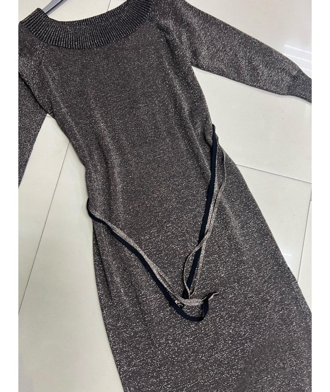 MISS BLUMARINE Коричневое вискозное платье, фото 2