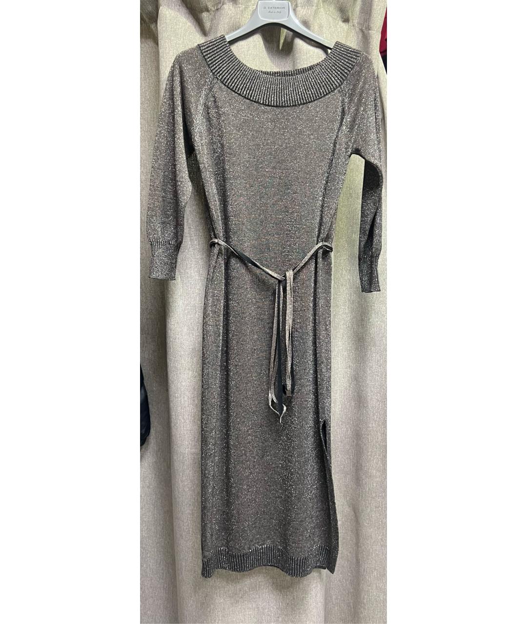 MISS BLUMARINE Коричневое вискозное платье, фото 3