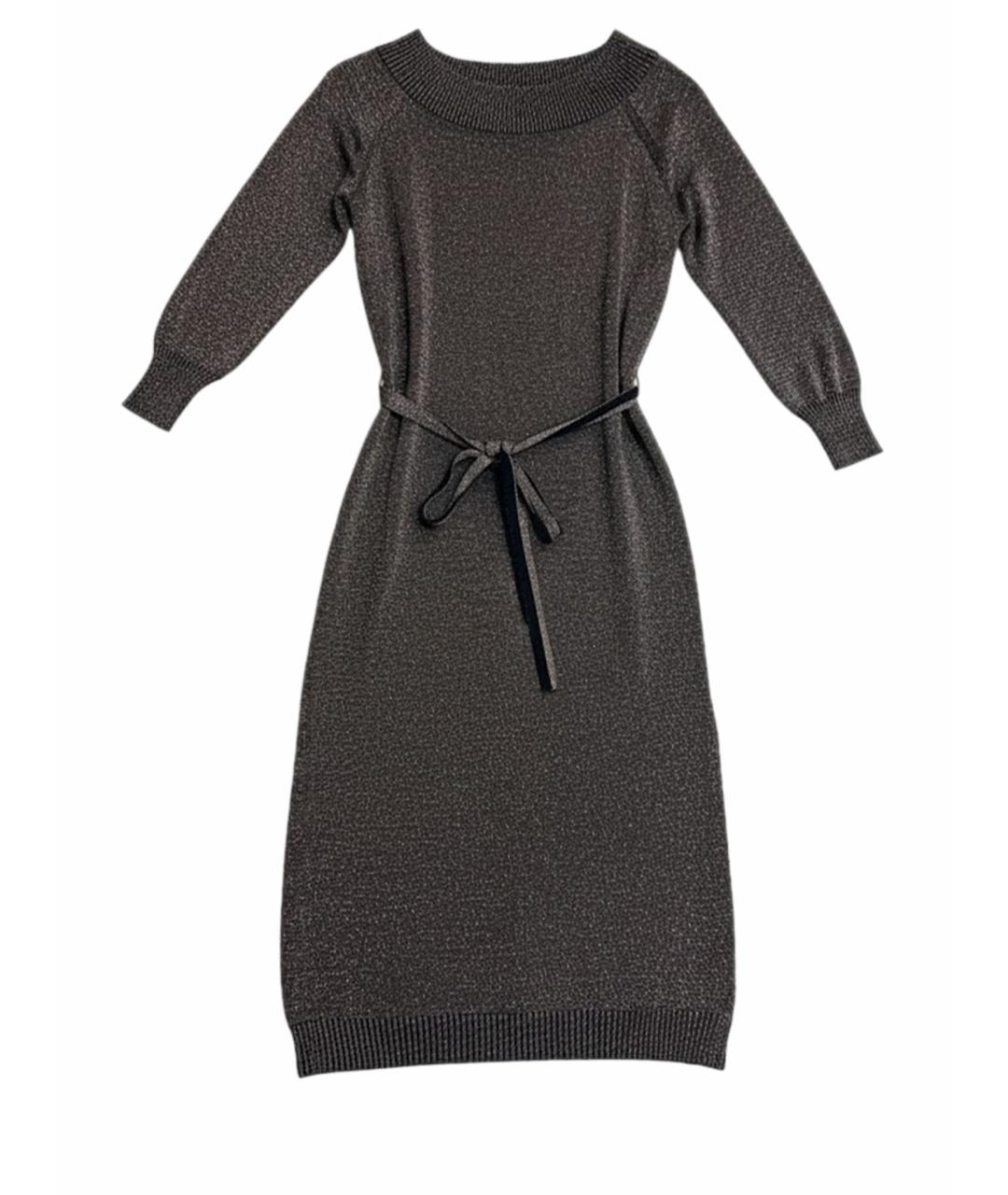 MISS BLUMARINE Коричневое вискозное платье, фото 1