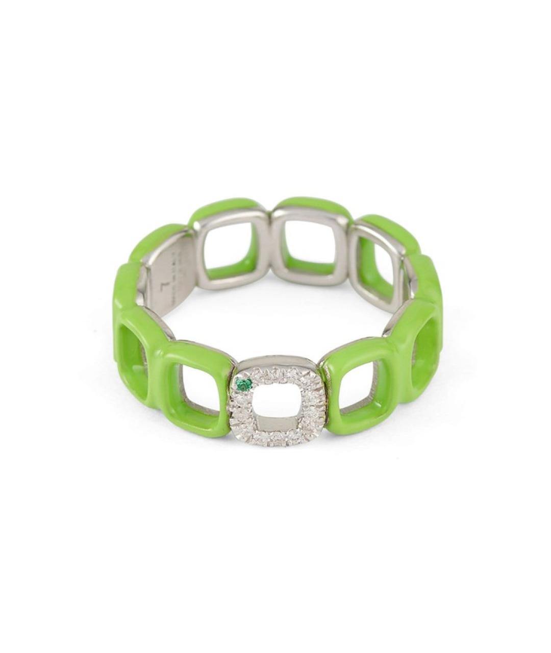 IVI Салатовыое серебряное кольцо, фото 1