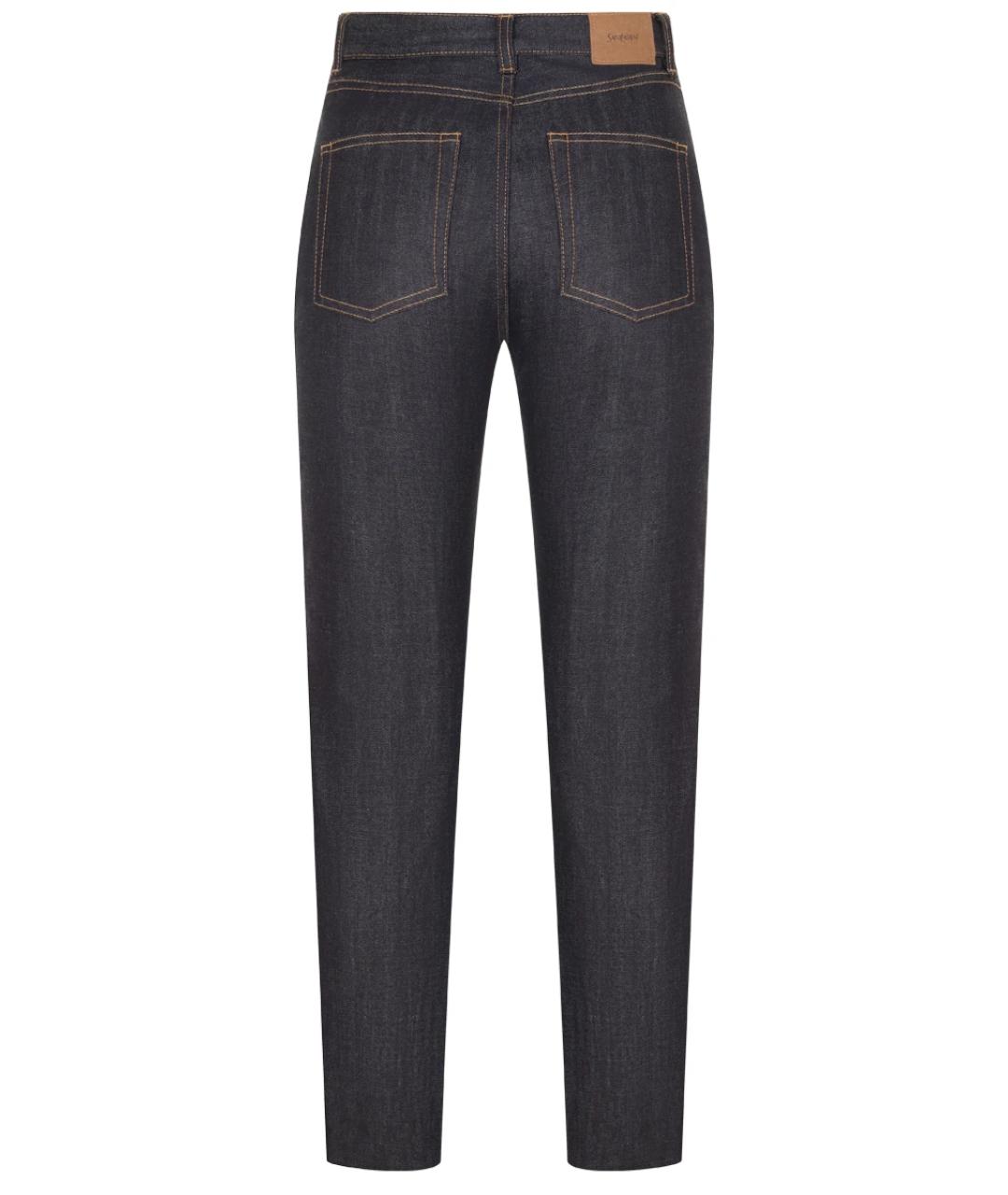 SAINT LAURENT Темно-синие хлопковые джинсы слим, фото 2