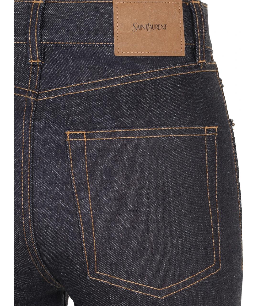 SAINT LAURENT Темно-синие хлопковые джинсы слим, фото 3