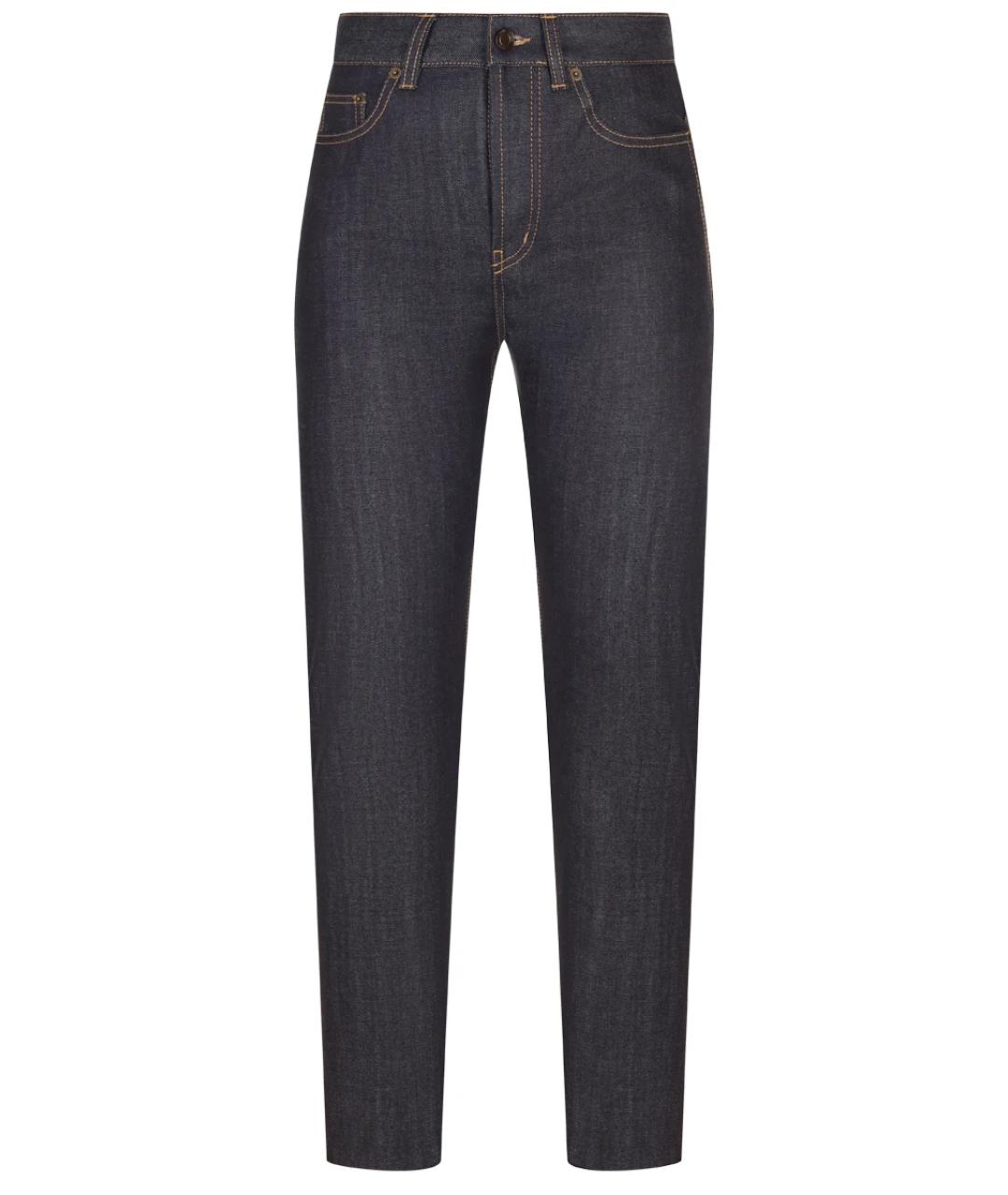 SAINT LAURENT Темно-синие хлопковые джинсы слим, фото 1