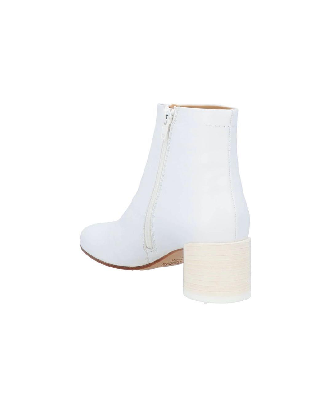 MM6 MAISON MARGIELA Белые кожаные ботинки, фото 4