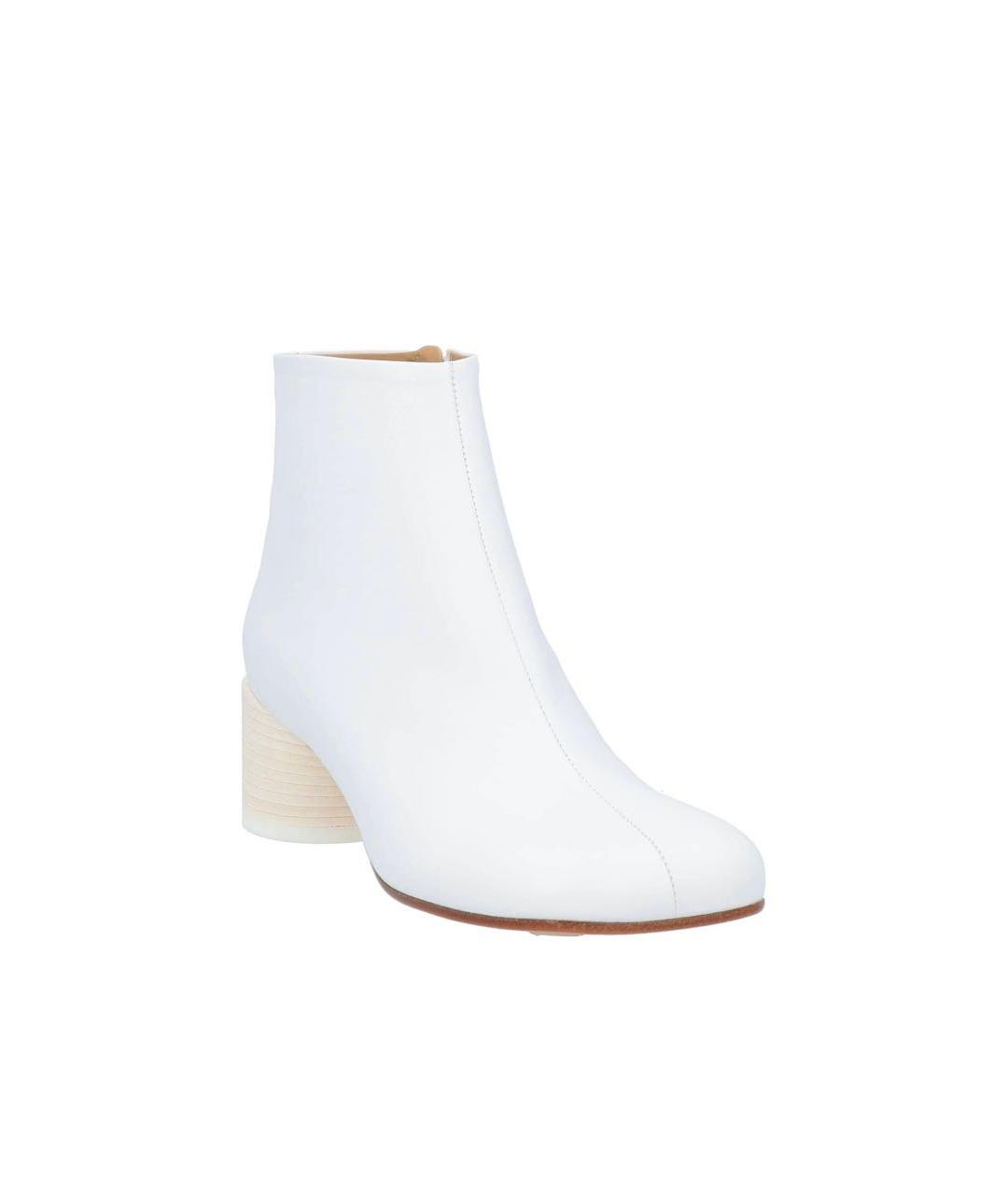 MM6 MAISON MARGIELA Белые кожаные ботинки, фото 2
