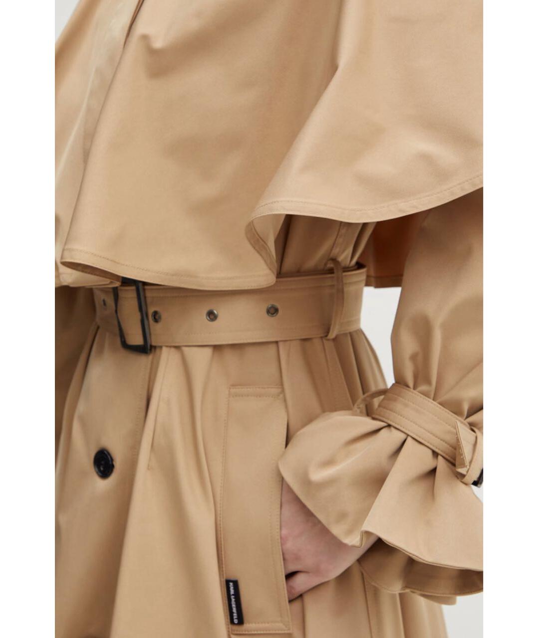 KARL LAGERFELD Бежевый хлопковый тренч/плащ, фото 3