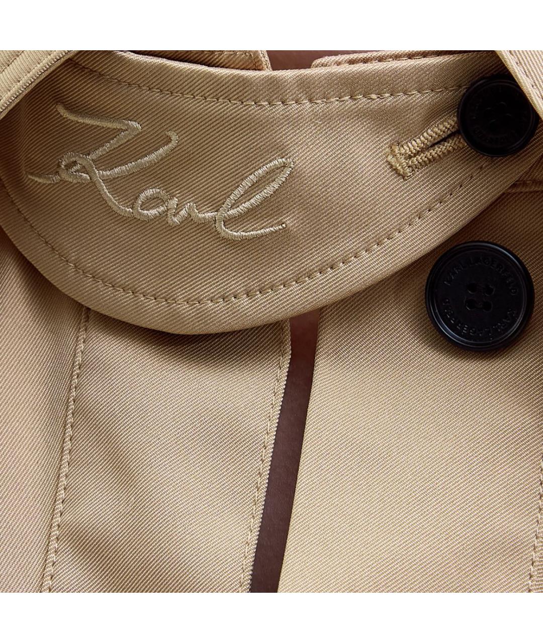 KARL LAGERFELD Бежевый хлопковый тренч/плащ, фото 2