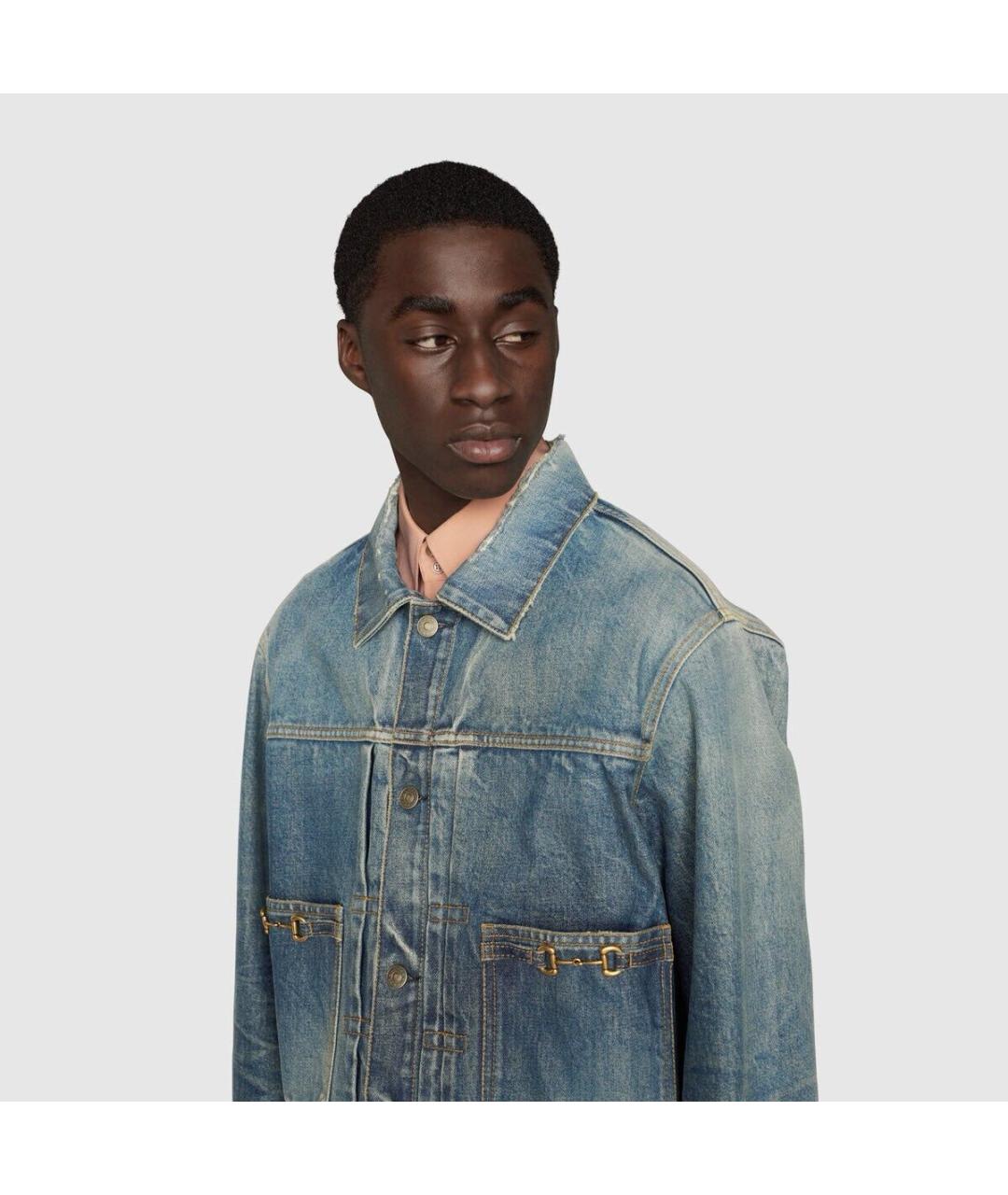 GUCCI Синяя деним куртка, фото 3