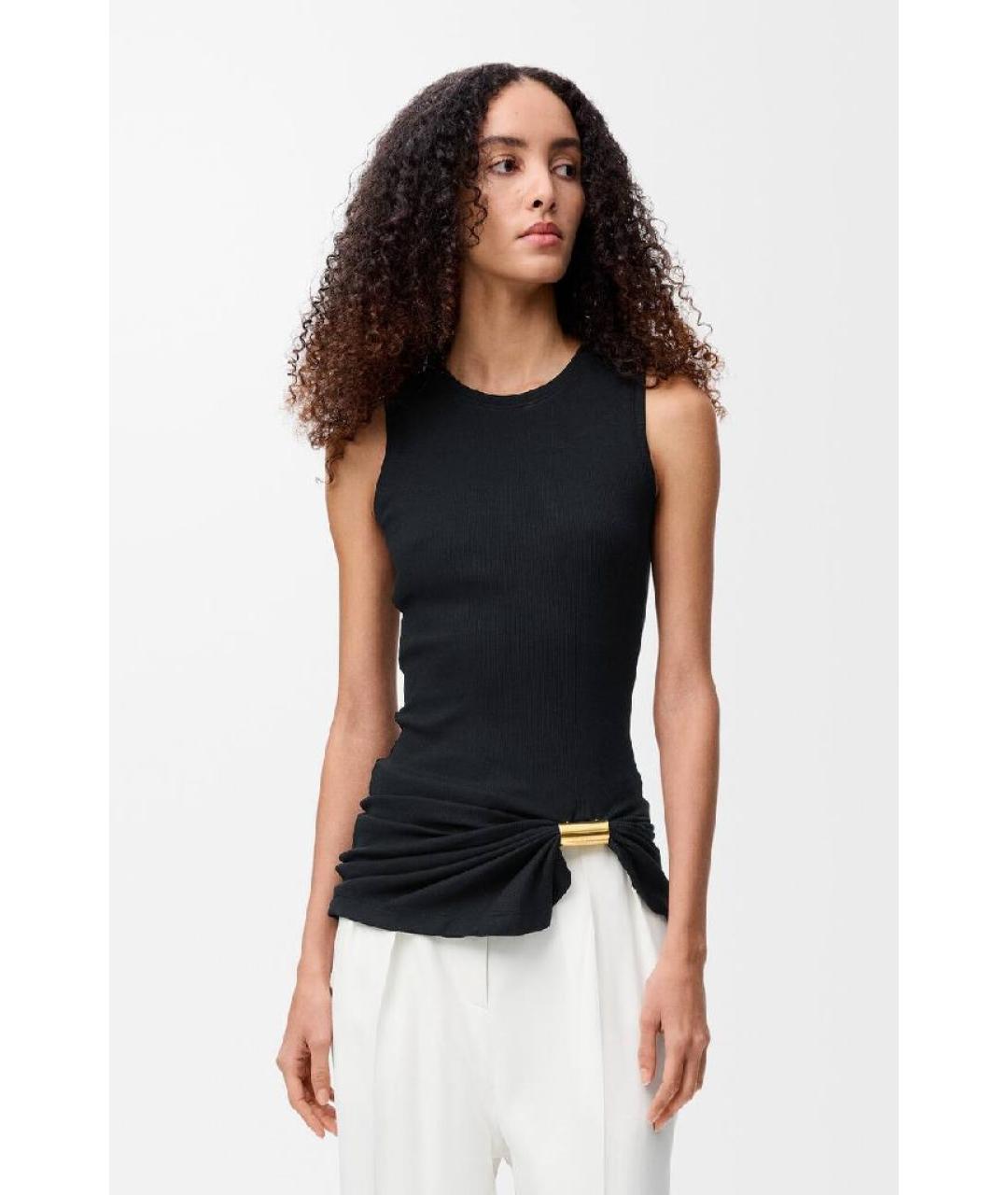 LOEWE Черная хлопковая майка, фото 2