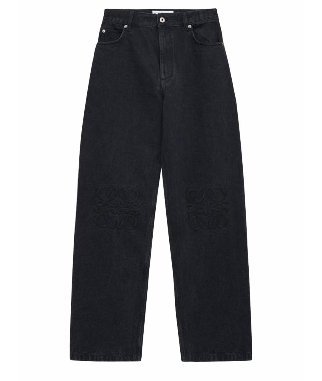 LOEWE Черные хлопковые прямые джинсы, фото 1