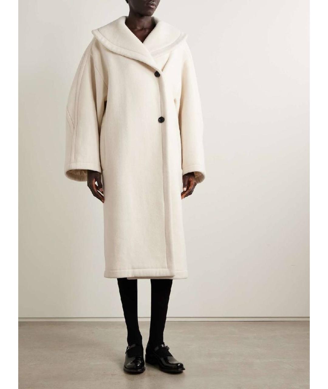 THE ROW Белое шерстяное пальто, фото 3