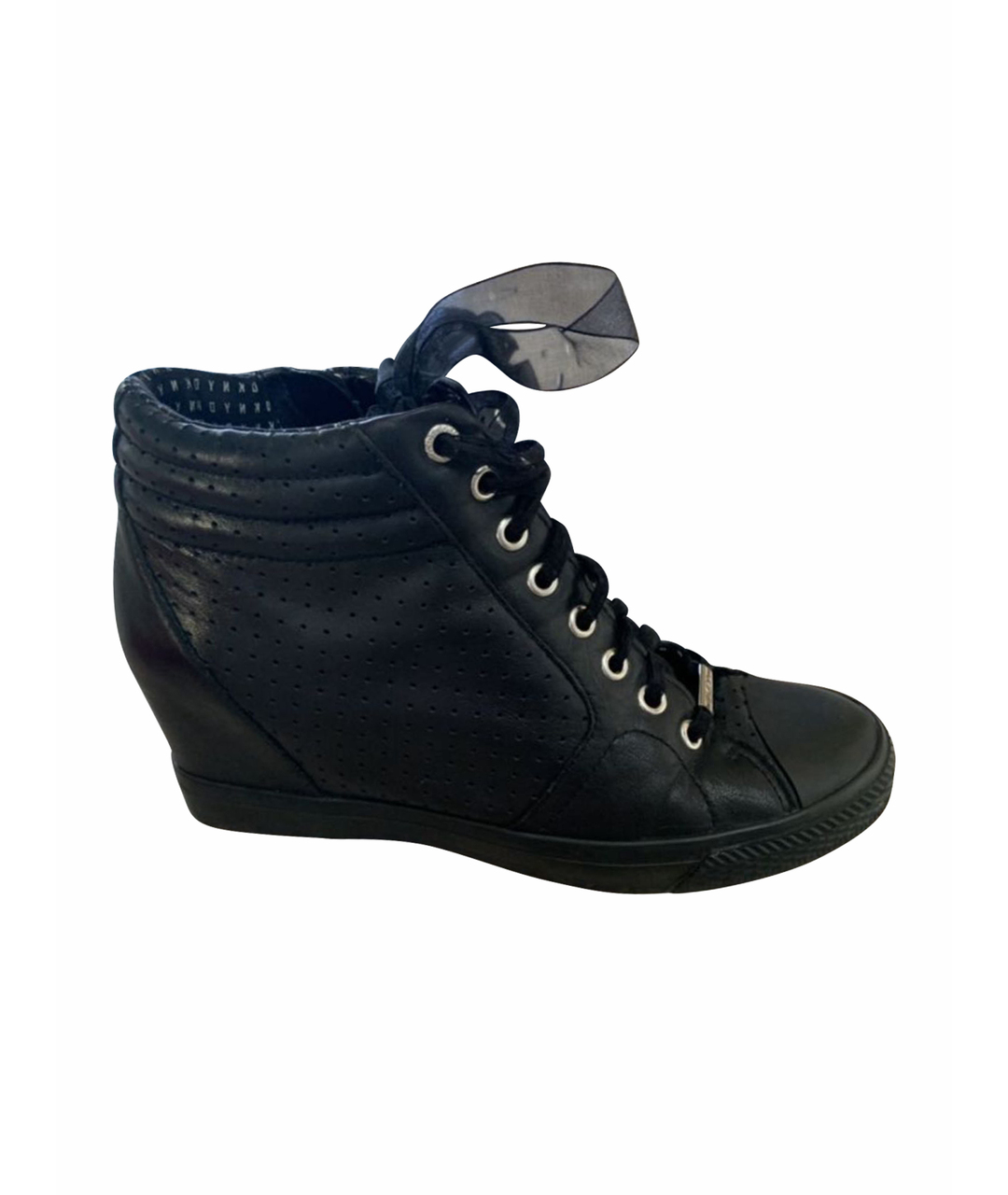 DKNY Черные кожаные кроссовки, фото 1