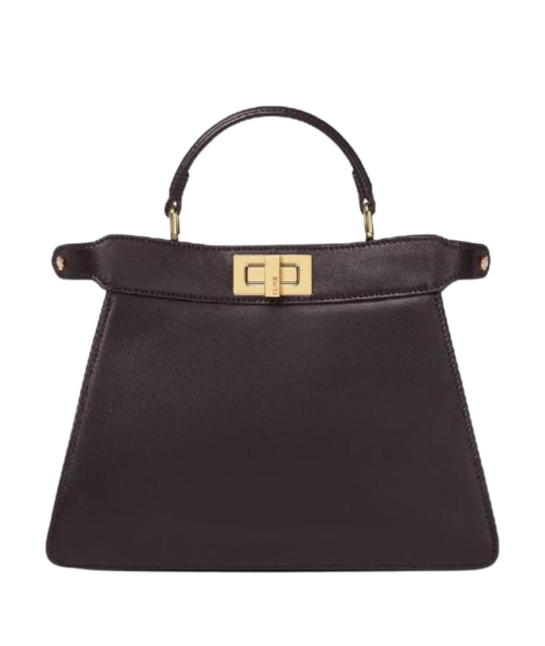 FENDI Коричневая кожаная сумка через плечо, фото 1